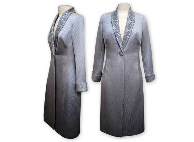 Handmade designer powder blue coat